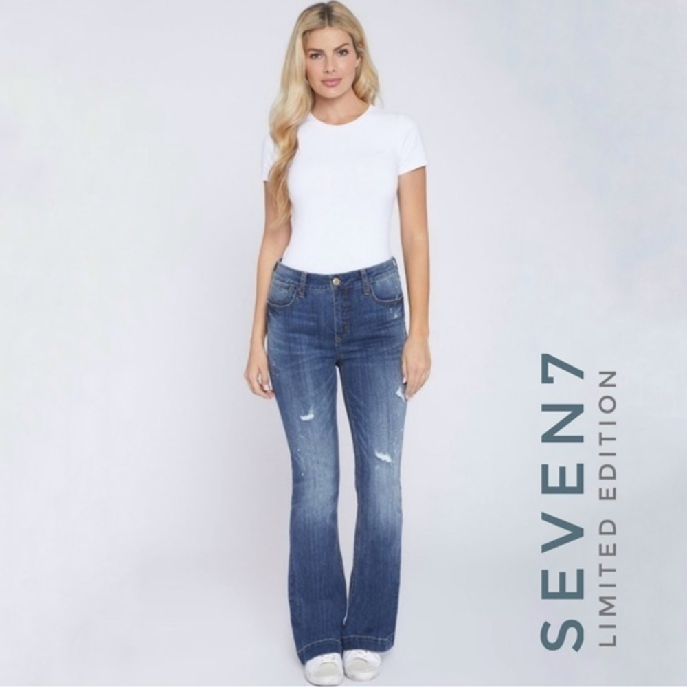 Seven7 Grace High Rise Stretch Flare Leg Jeans Size 8 Limited‎ Edition